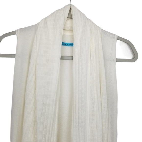 Alice + Olivia Sheer Draped Textured Vest Cardigan Shawl Women's One Size - Picture 2 of 11